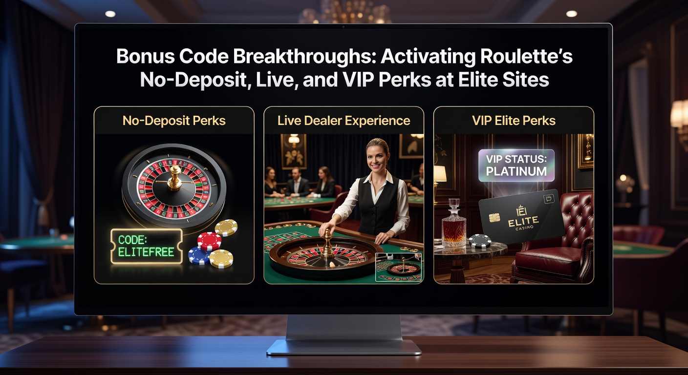 Live dealer roulette table with bonus code interface and VIP badge icons illuminating exclusive perks