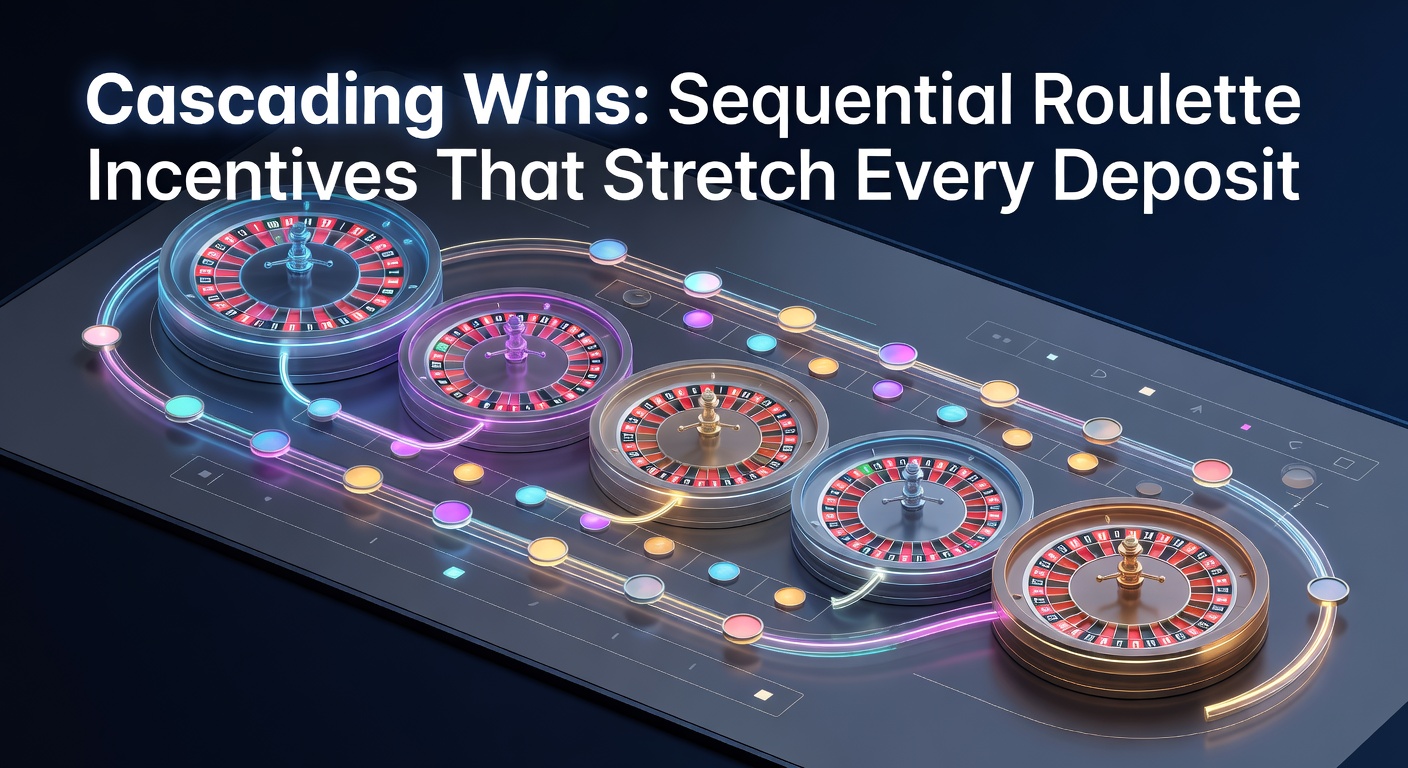 Visual representation of cascading roulette bonuses stacking up to extend player deposits across multiple spins and sessions