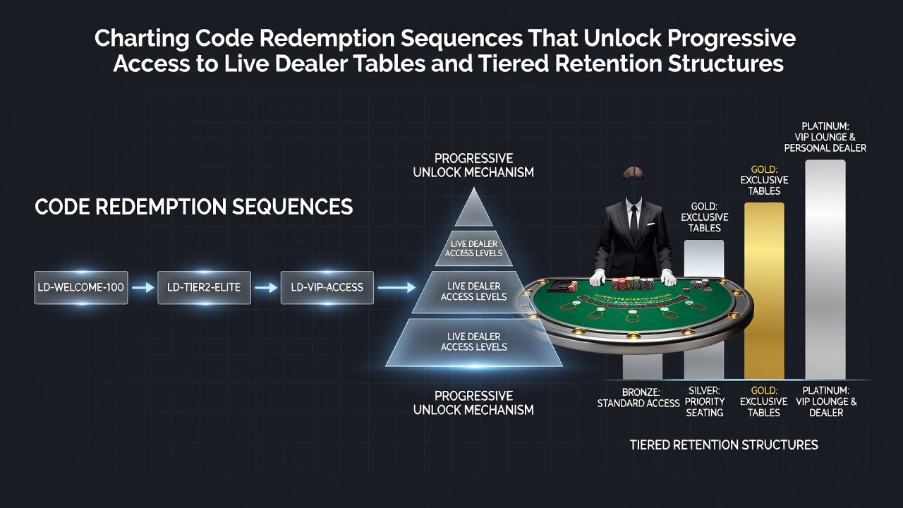 Flowchart illustrating sequential code redemptions leading to live dealer table access
