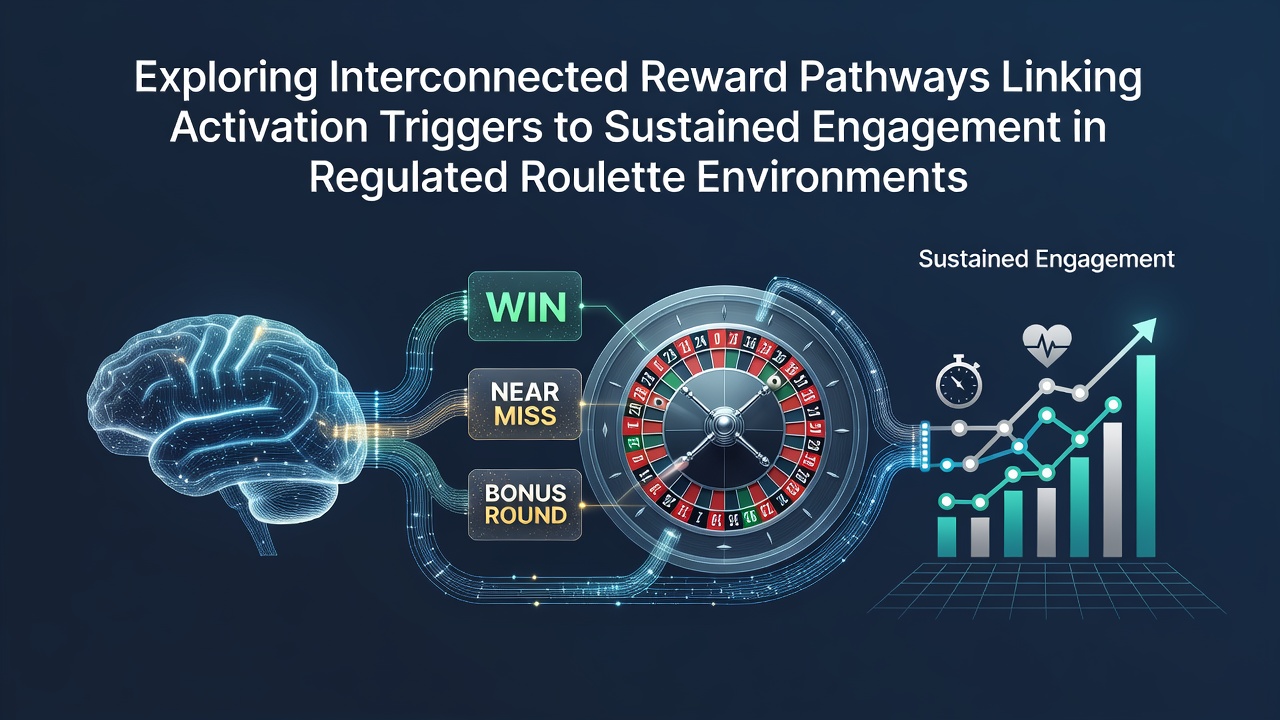 Diagram showing interconnected reward pathways in regulated roulette environments with activation triggers and engagement loops