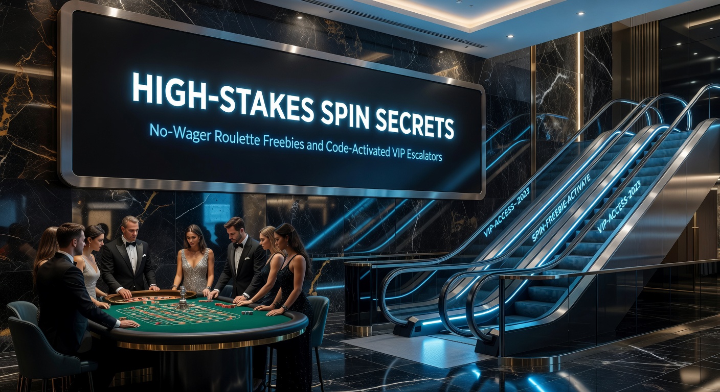 Vibrant roulette wheel with golden chips stacked high, symbolizing high-stakes no-wager free spin opportunities