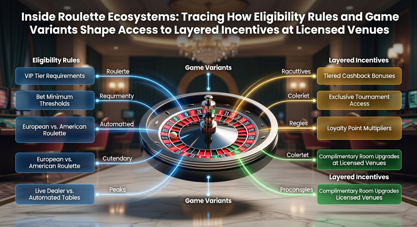 Roulette table layout at a licensed venue showing eligibility verification processes and game variant options