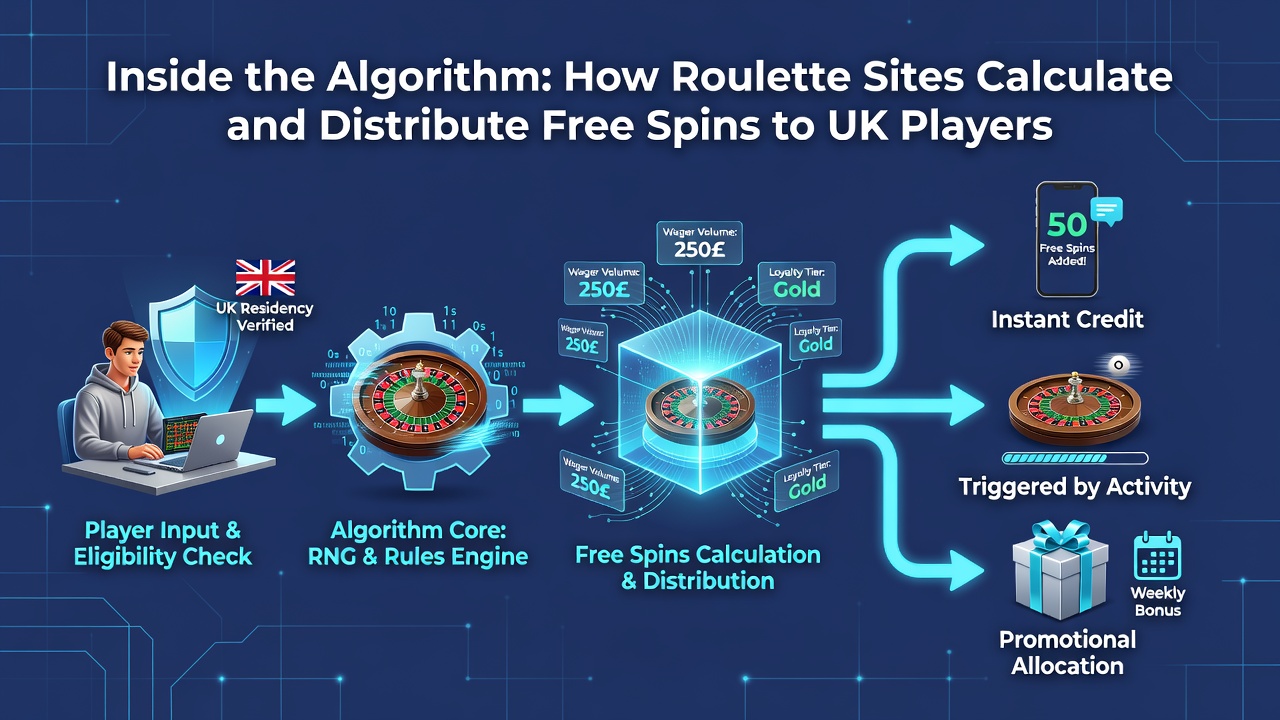 Illustration of free spin allocation process with player segmentation tiers and RNG elements