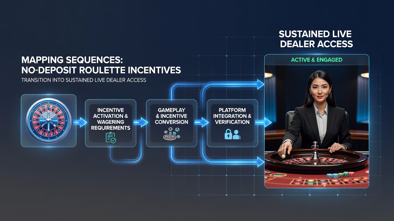 Flowchart illustrating how bonus sequences connect to live dealer rooms and progressive loyalty programs