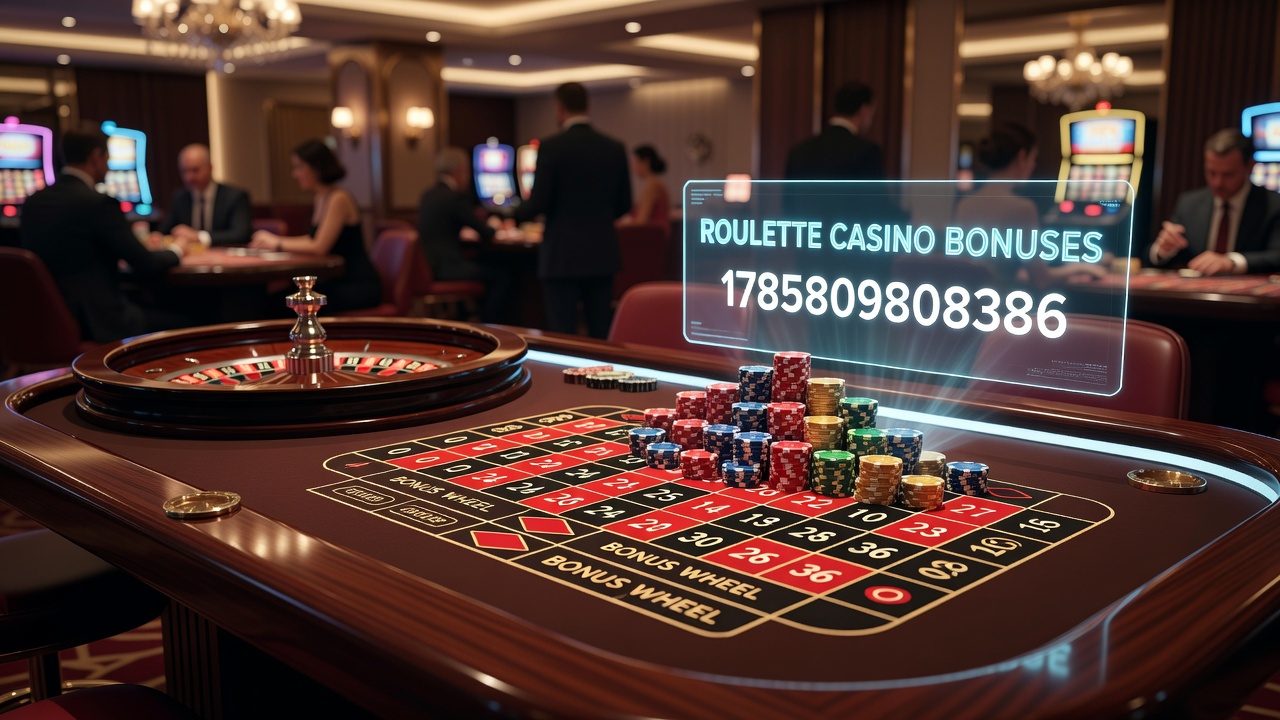 Close-up of roulette table with bonus terms displayed on digital interface