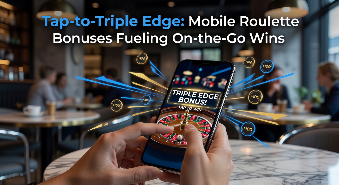 Player's hand tapping a mobile screen to activate a triple bonus on a roulette wheel, with glowing edges and win counters exploding in the background