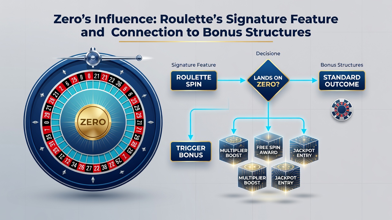 Roulette table layout showing zero placement alongside sample bonus contribution percentages and wagering multipliers